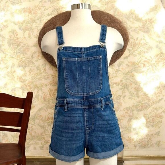 Old Navy Denim - Old Navy Short Jean Overalls Straight 90s Medium Wash Denim Small